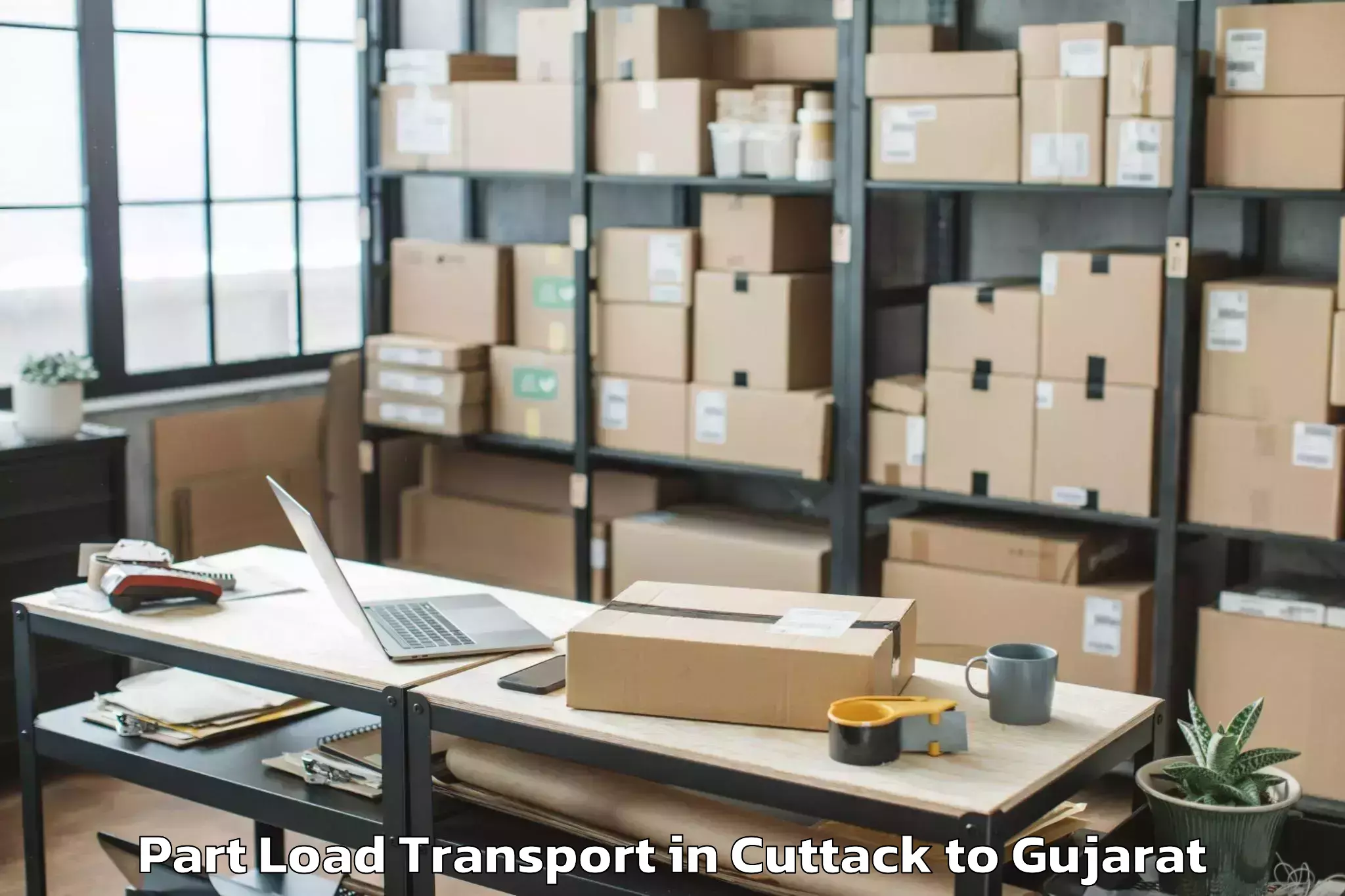 Top Cuttack to Vaghodia Part Load Transport Available